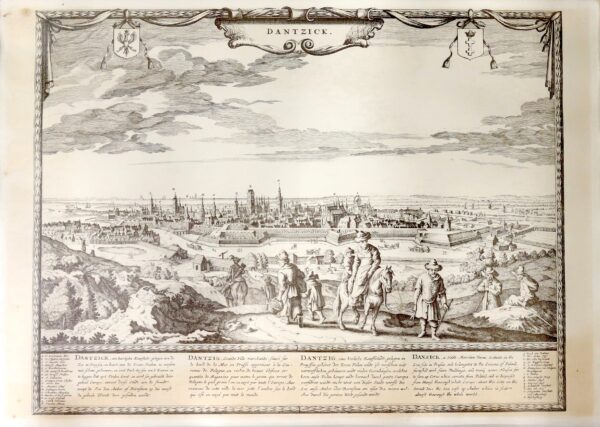 Nicolaes Visscher, Henri du Sauzet, Dantzig z "Atlas de Poche..." Amsterdam 1739-reprint z pocz. XX w. - obrazek 2